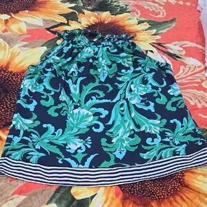 Floral Green and Blue Sleeveless Top
